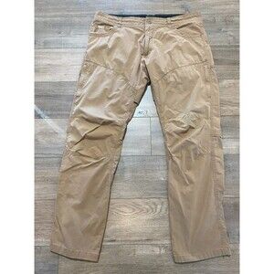 Kuhl Renegade Klassik Mens 36X32 Chino Khaki Beige Hiking Cargo Pant DISTRESSED